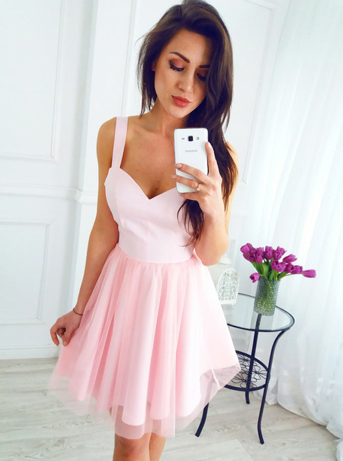 long pink hoco dress